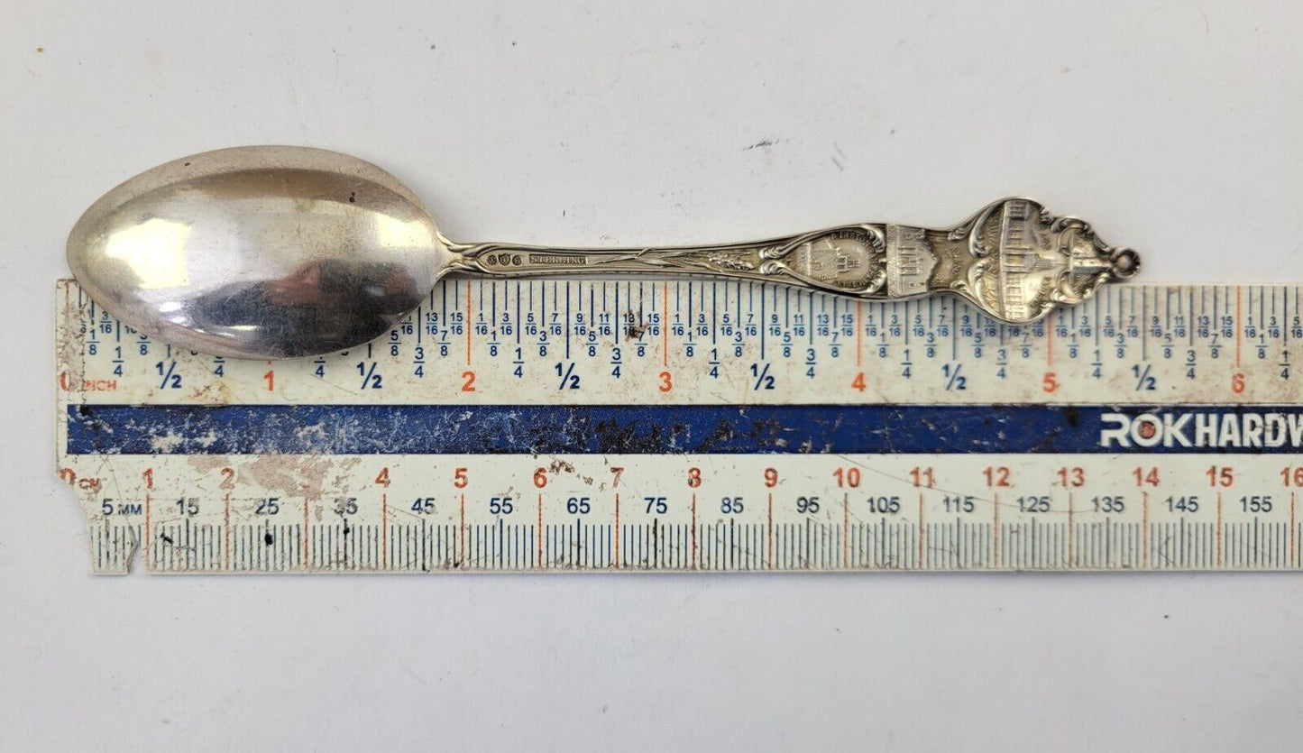 Sterling Texas Alamo State Capital San Jose Cattle .52oz Souvenir Spoon 5 1/2"