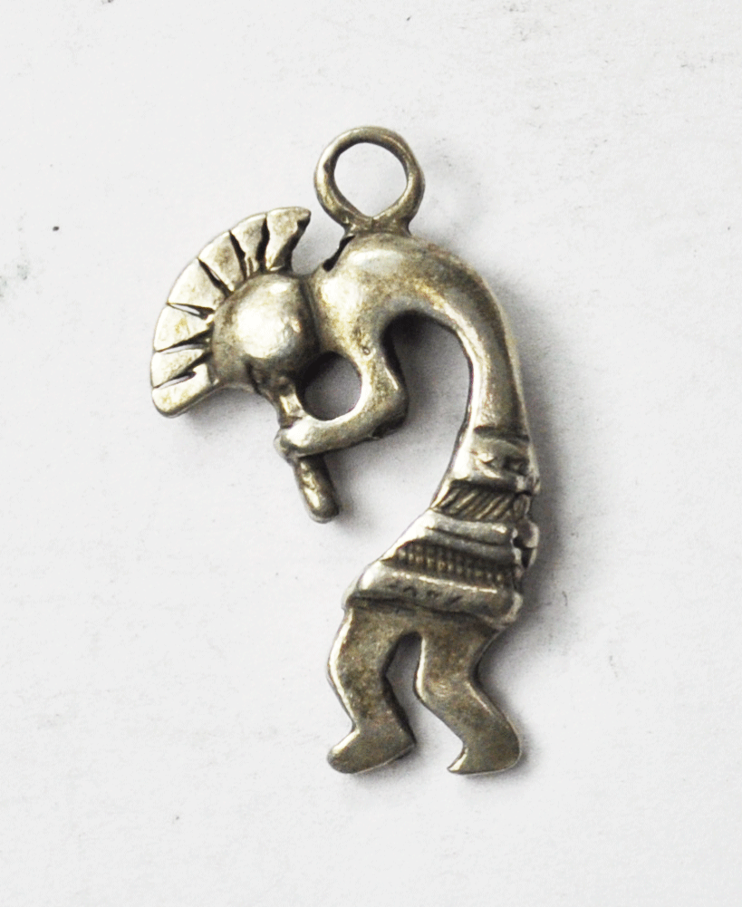 Sterling Silver Kokopelli Tribal Charm 14mm x 26mm
