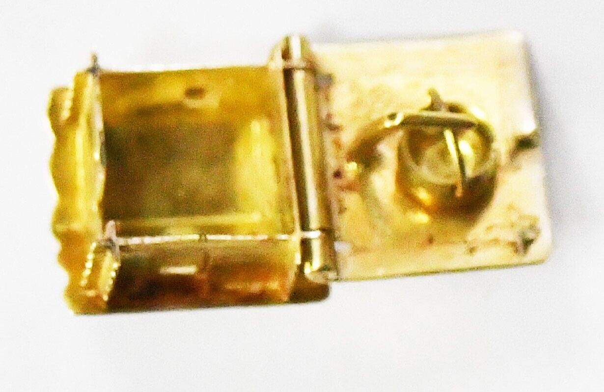 18k Yellow Gold CH N Hinged House Cabin Cooking Pot Charm 12mm x 11mm
