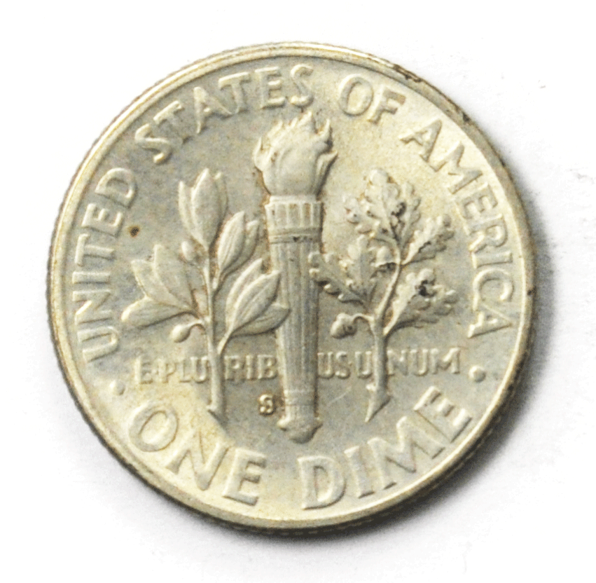 1948 S/S 10c Roosevelt Silver Dime San Francisco Rare AU FS-501