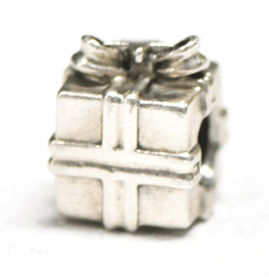 Sterling Silver Pandora ALE Gift Box Xmas Present Charm Bead 790300 12mm