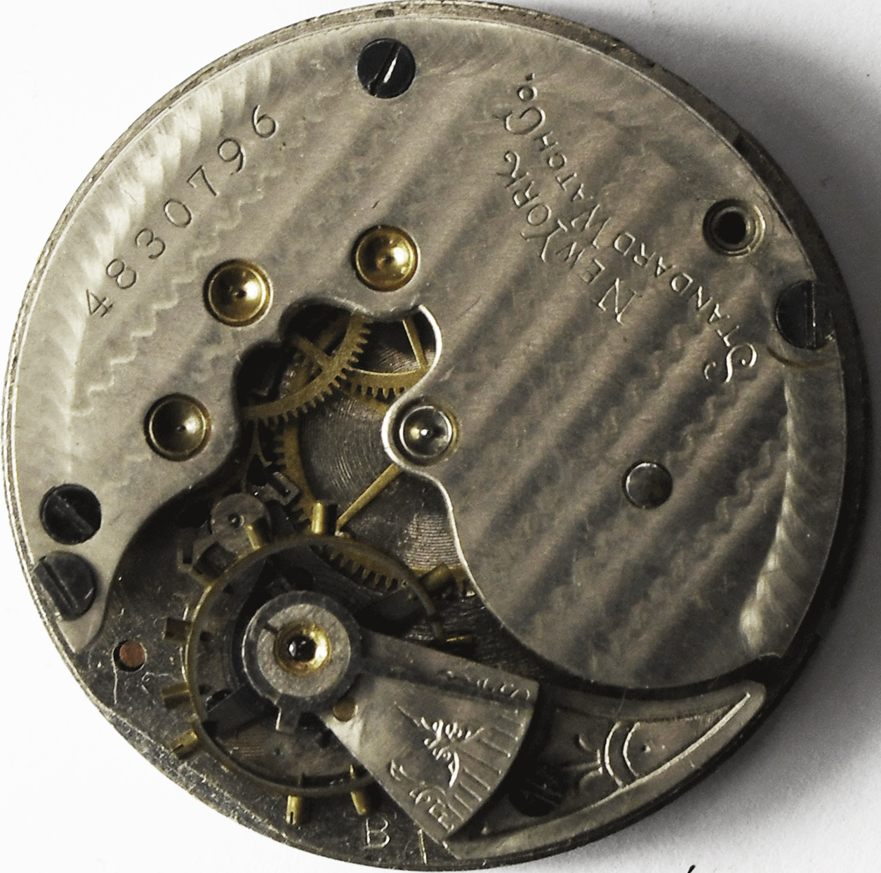 1906 New York Standard Grade 144 Size 6 Pocket Watch Movement Not Running