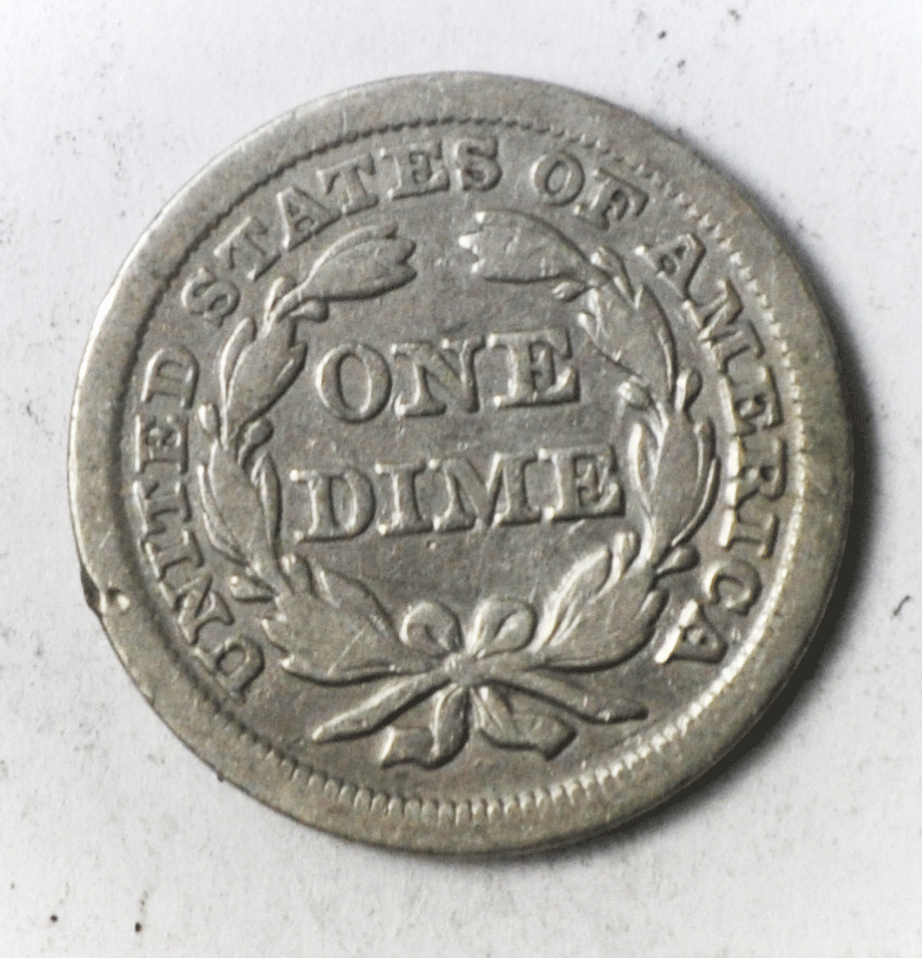 1857 10c Seated Liberty Silver Dime Ten Cents US Philadelphia
