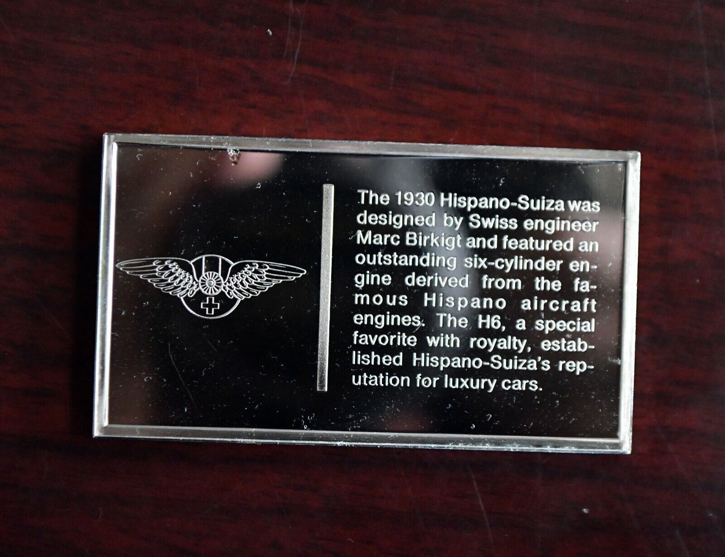 1930 Hispano Suiza Centennial Car Collection 1000 Grains Sterling Franklin Mint