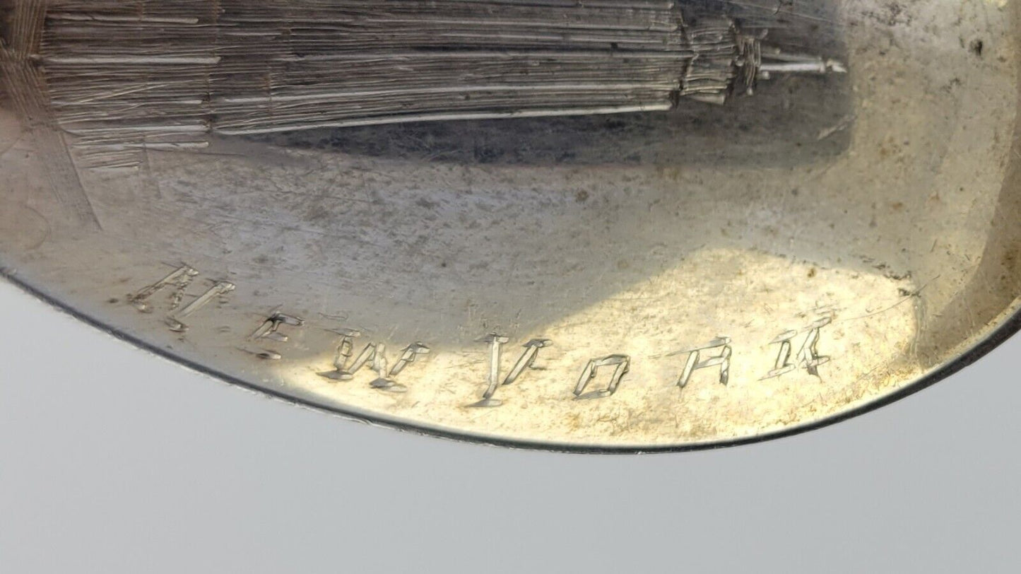 New York Sterling Silver 5 1/2" Souvenir Spoon by Manchester .43oz