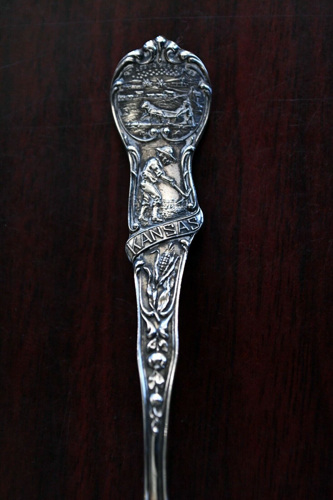 Kansas Souvenir Spoon by Mechanics Sterling Co. 4" Goldwash Bowl .31 oz.