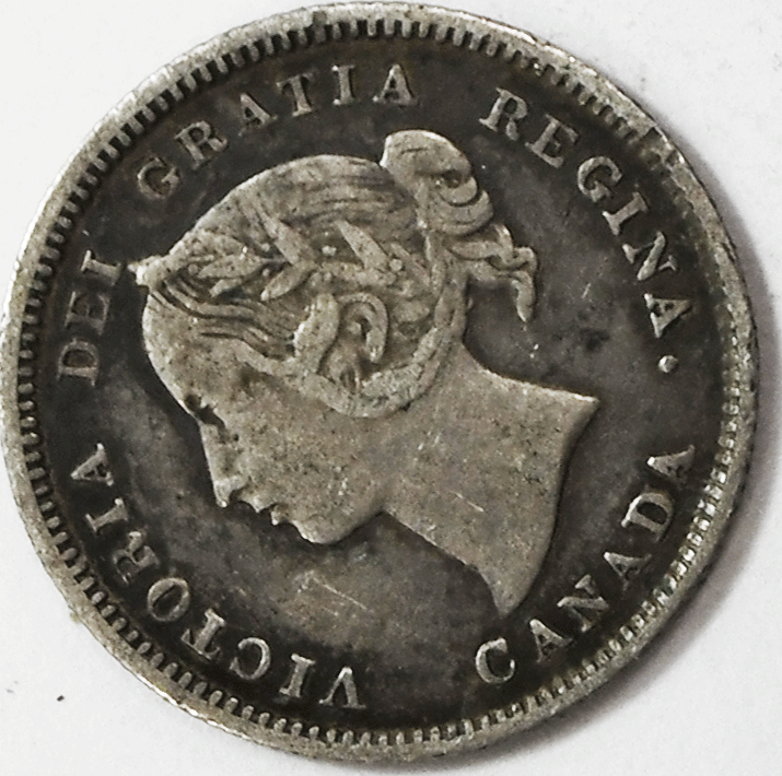 1886 Canada 5c Silver Five Cents KM# 2