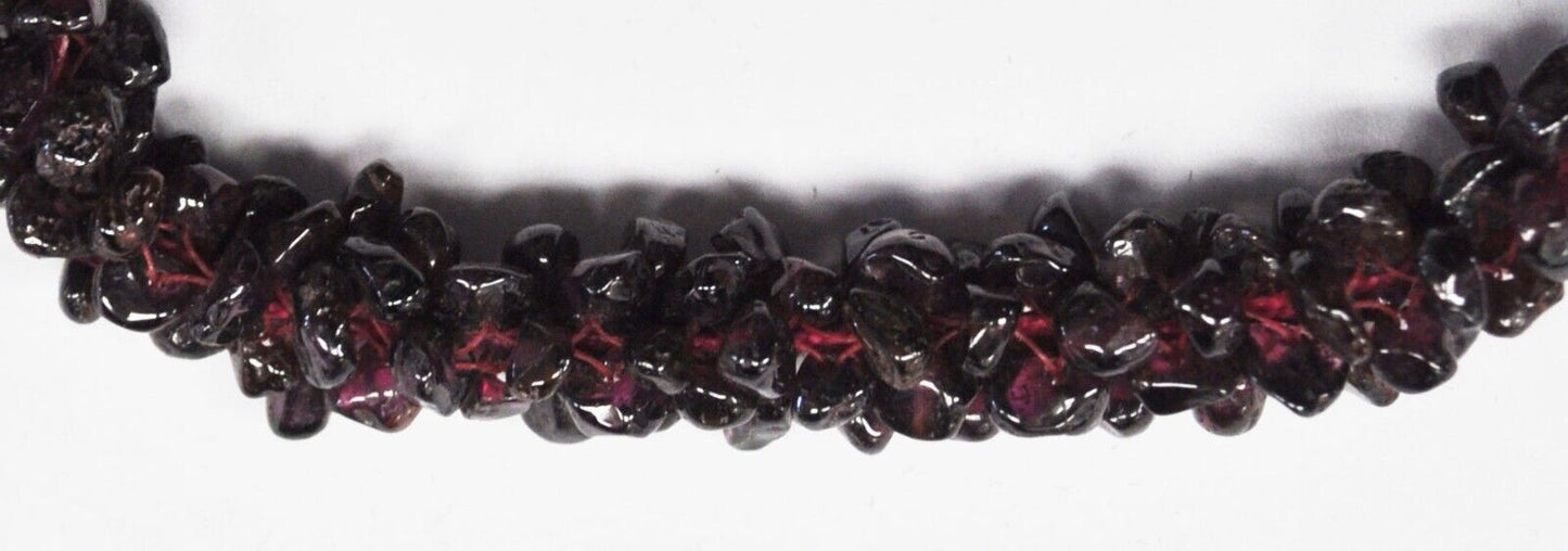 Amethyst Cluster Spike Bead Necklace Red Gold Nylon Cord Necklace 32"