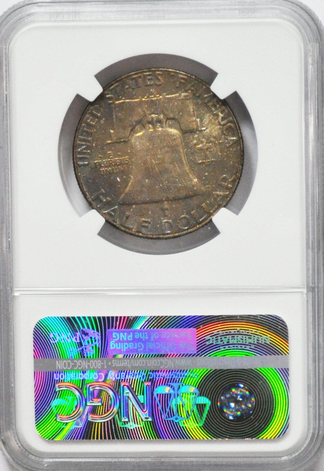 1955 50c Franklin Silver Half Dollar NGC MS65 FBL BU Dark Toning