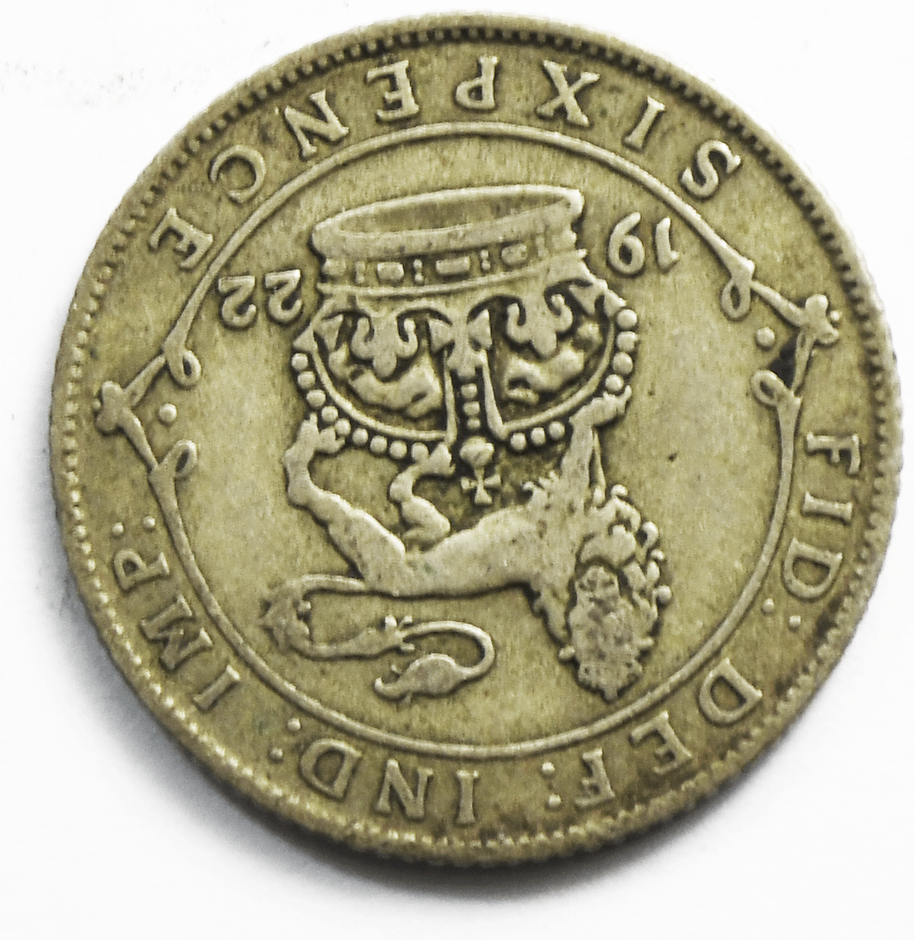 1922 Great Britain 6 Six Pence KM# 815.1 Silver Coin