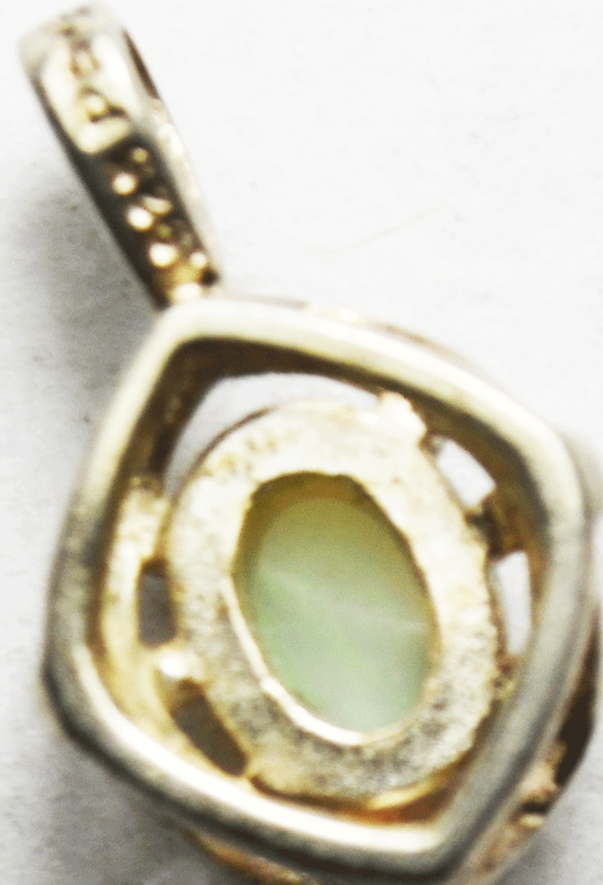 Sterling Silver PPC Oval Opal Pendant 18mm x 11mm