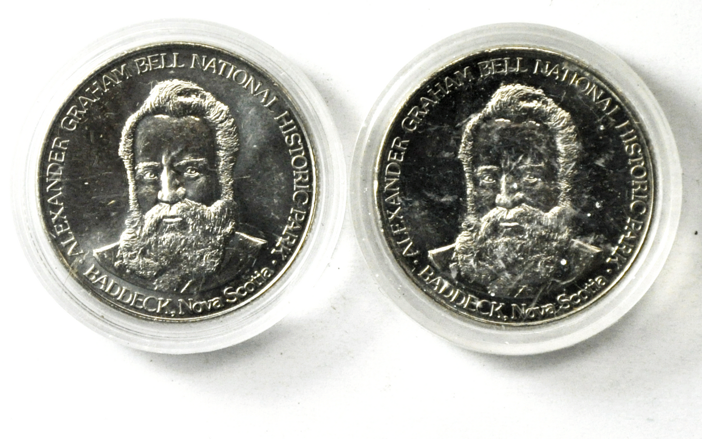 1984 & 86 $1`Canada Trade Dollars 34mm Alexander Graham Bell Silver Dart