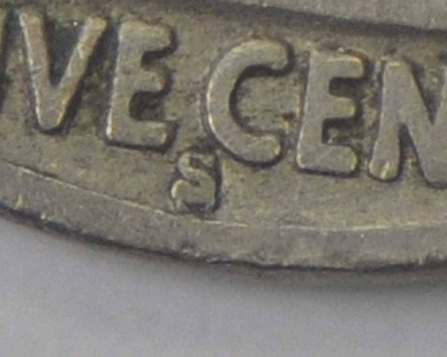 1936 S/S 5c Buffalo Nickel Five Cents San Francisco FS-501