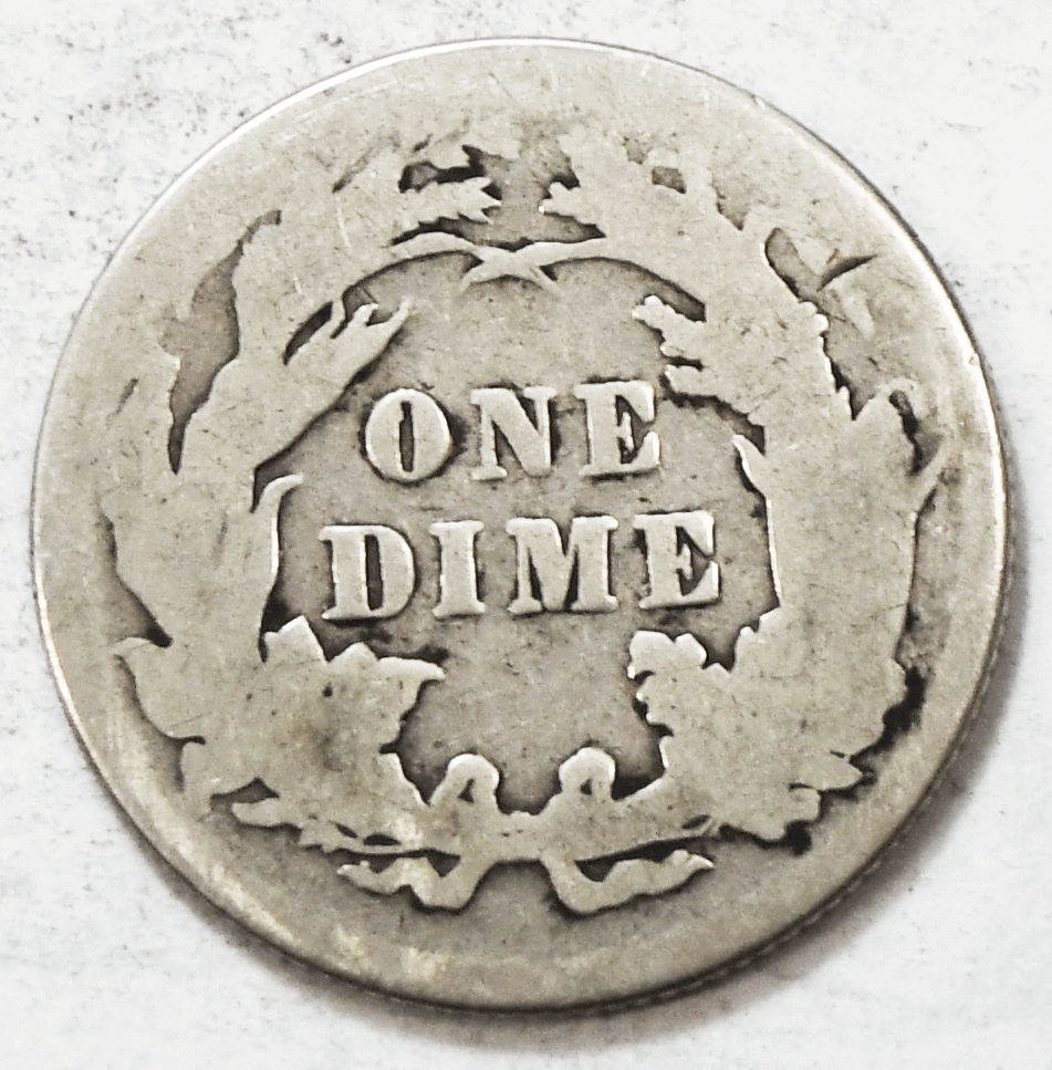 1889 10c Seated Silver Dime Ten Cents Philadelphia