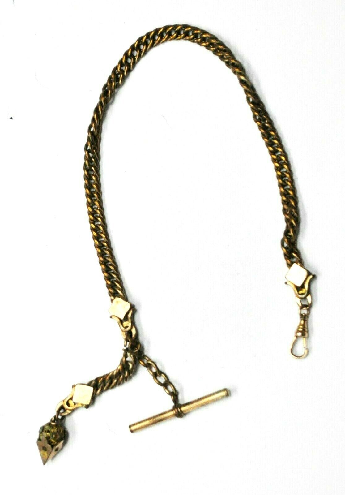 Vintage Gold Filled Flower Bouquet Ice Cream Cone Fob 12mm Chain 14.5"