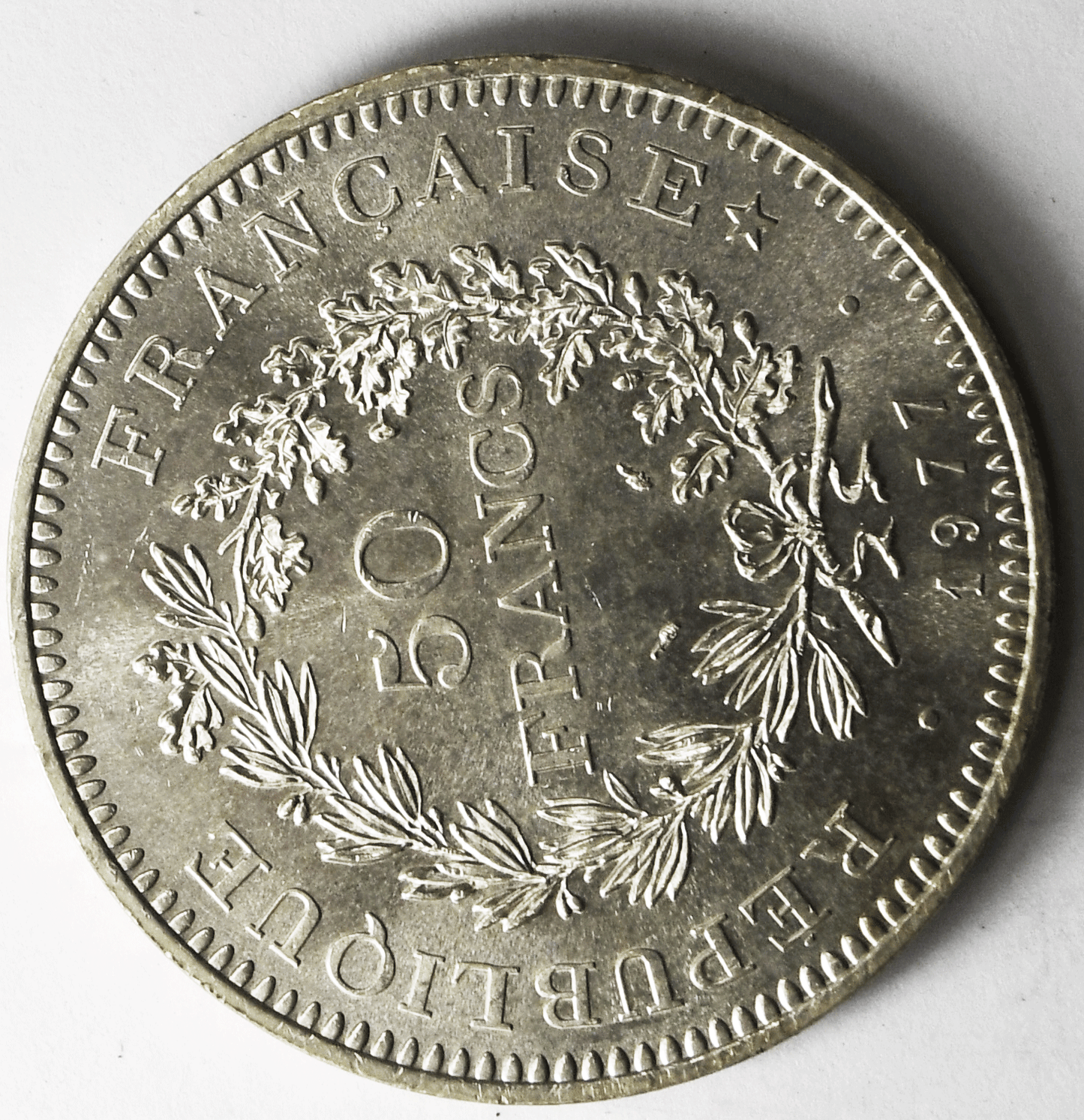 1977 France Proof Like 50 Fifty Francs Silver Coin KM# 941.1