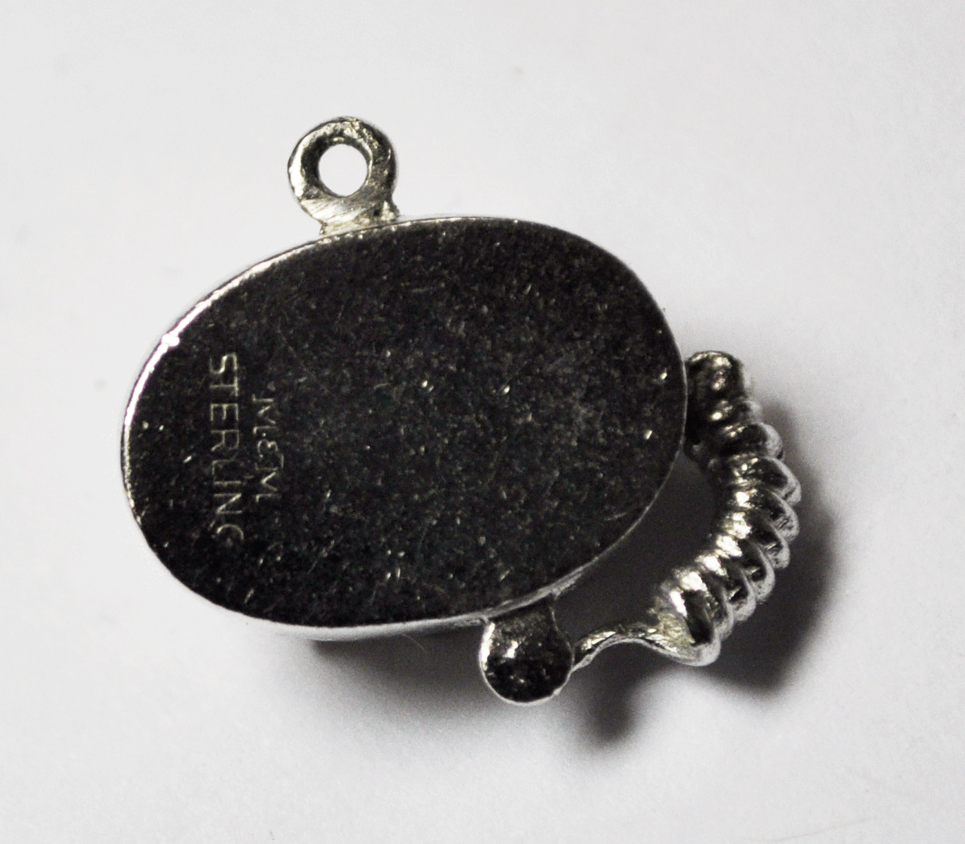 Sterling Silver Telephone Lapis Coral Oval Charm 20mm M&M