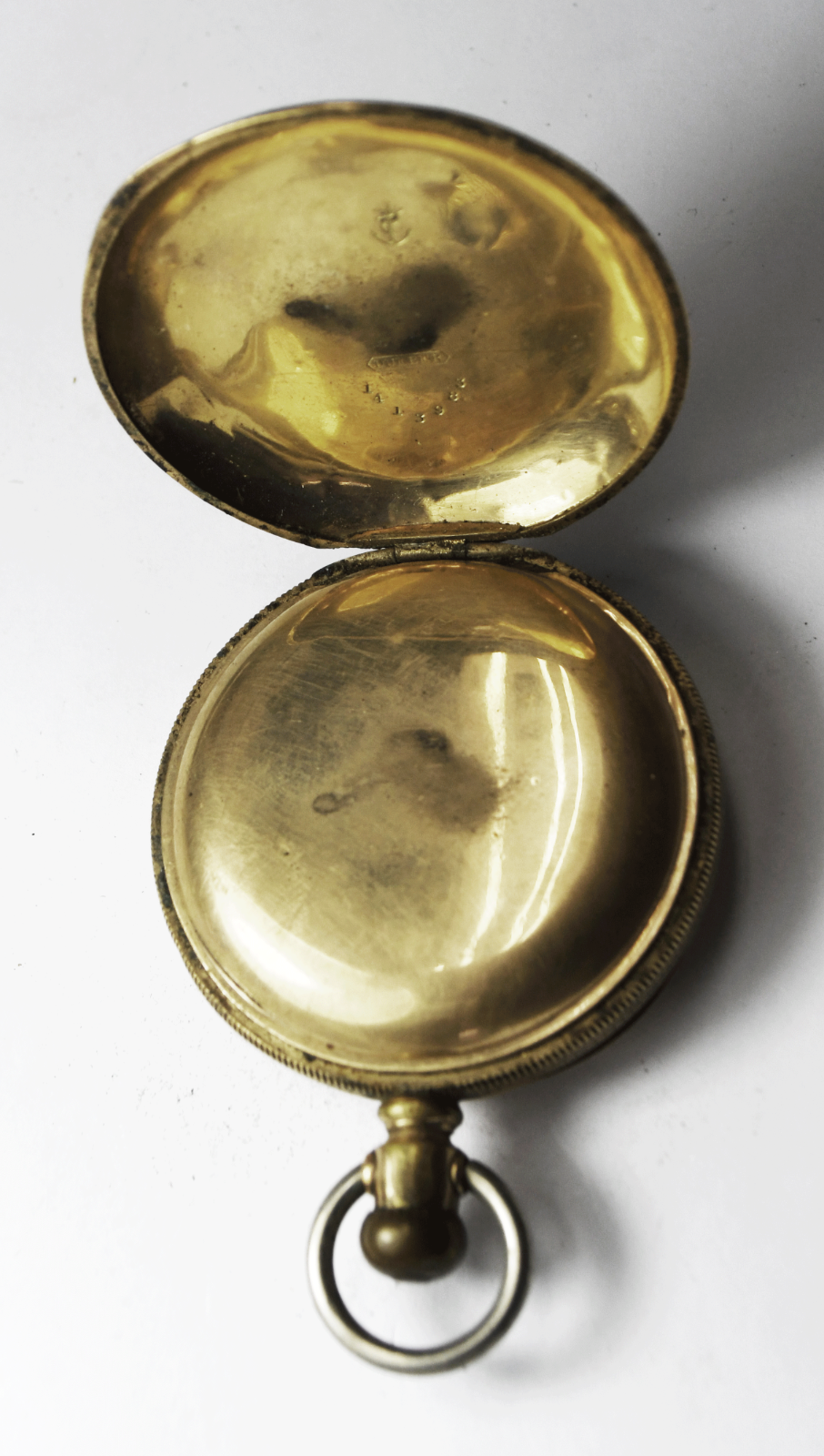 1886 Hampden Grade 54 Size 18 Open Face Hinged GF Pocket Watch Not Running