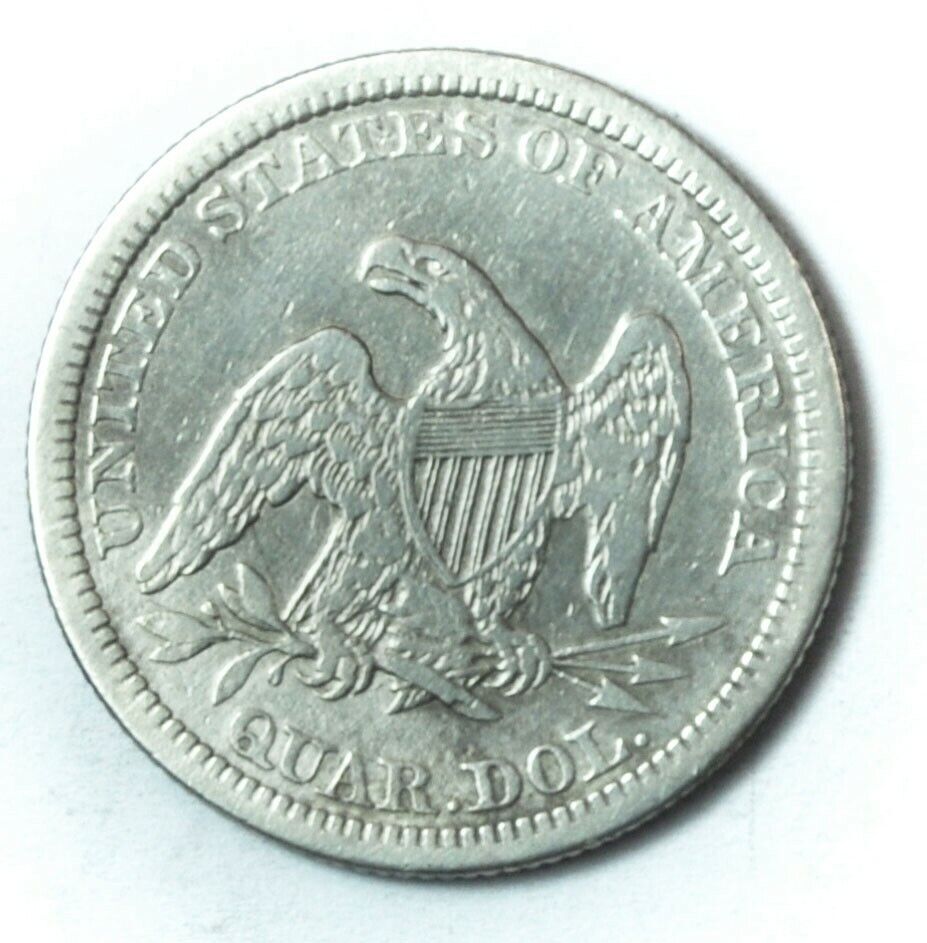 1864 25c Seated Liberty Silver Quarter Dollar Twenty Five Cents VF Civil War