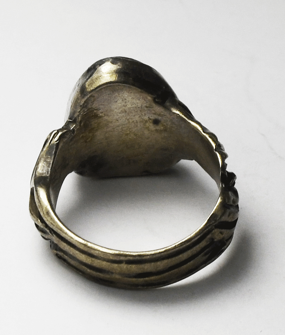 Sterling Silver Signed Labradorite Ring 18mm Size 6-1/2