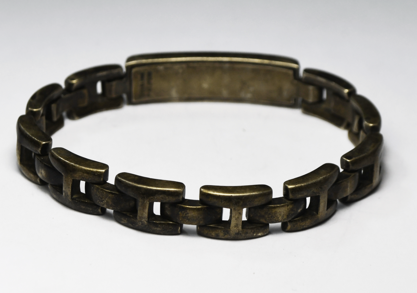 Sterling Silver Vintage Heavy ID Bracelet 12mm 9.5" 64g Hidden Clasp