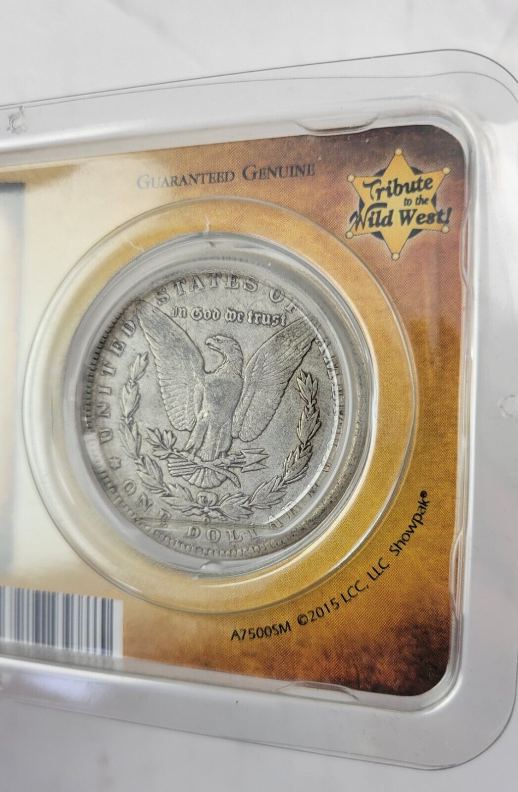 1900-O Morgan Silver Dollar in Littleton holder Wells, Fargo & Co.