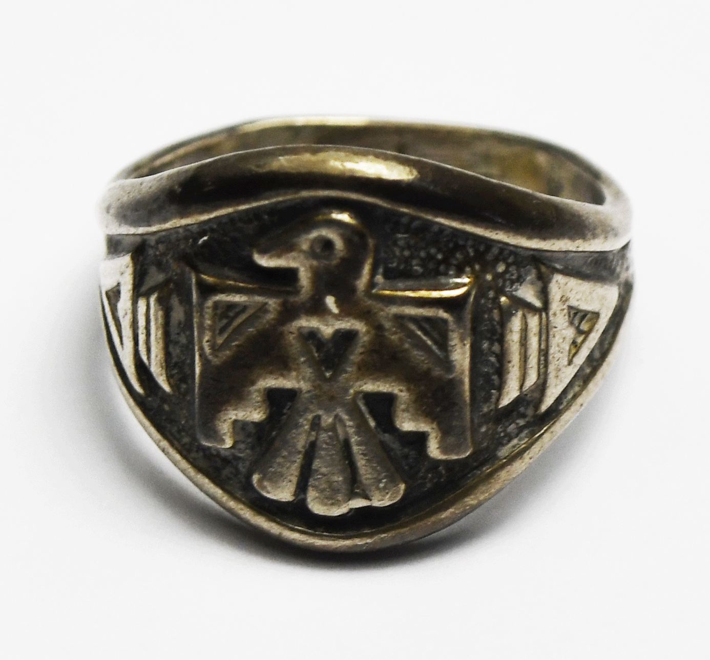 Antique Sterling Silver Bell Trading Zuni Bird Ring 14mm Size 5.5