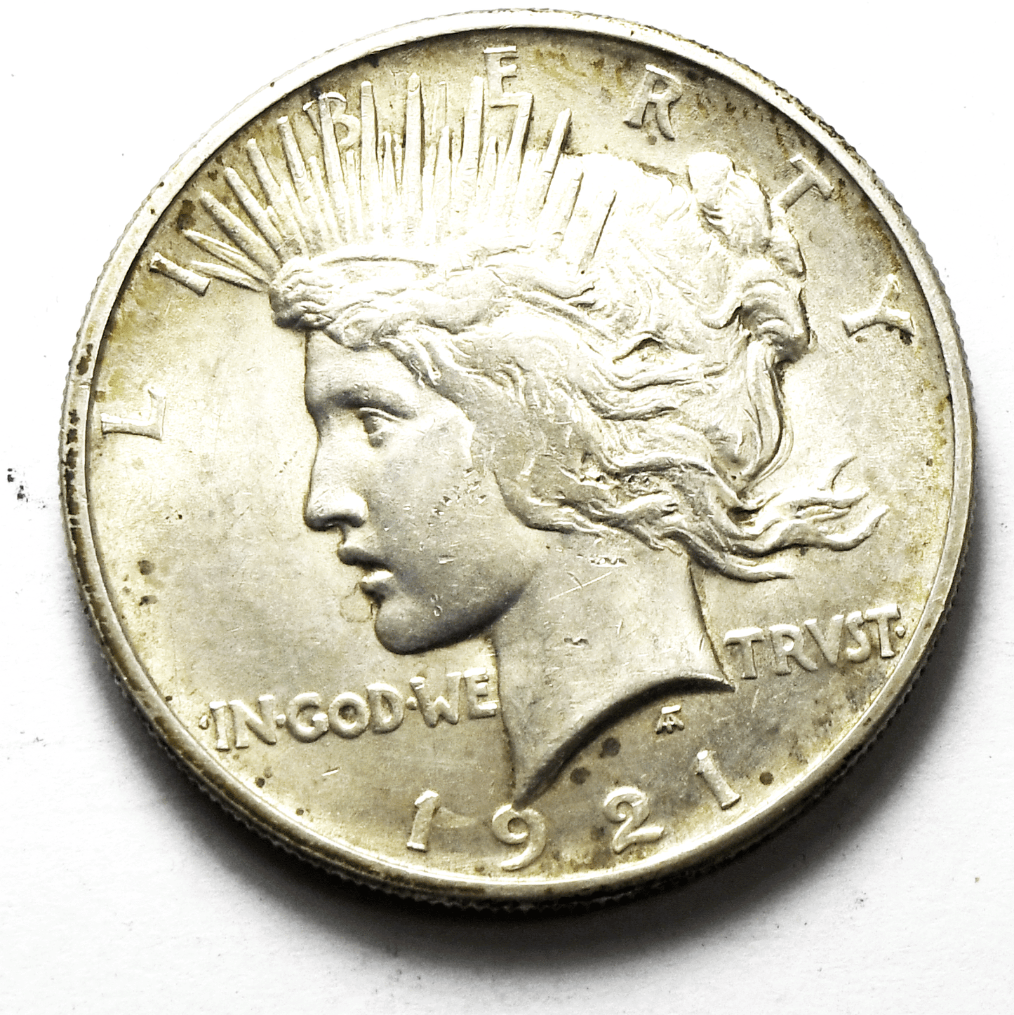 1921 $1 Peace Silver One Dollar US Philadelphia Rare AU