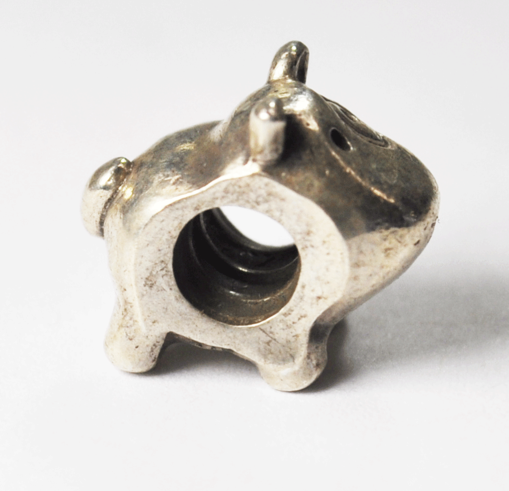 Sterling Silver Pandora Patch Eye Dog Charm 790258 Retired 925 ALE