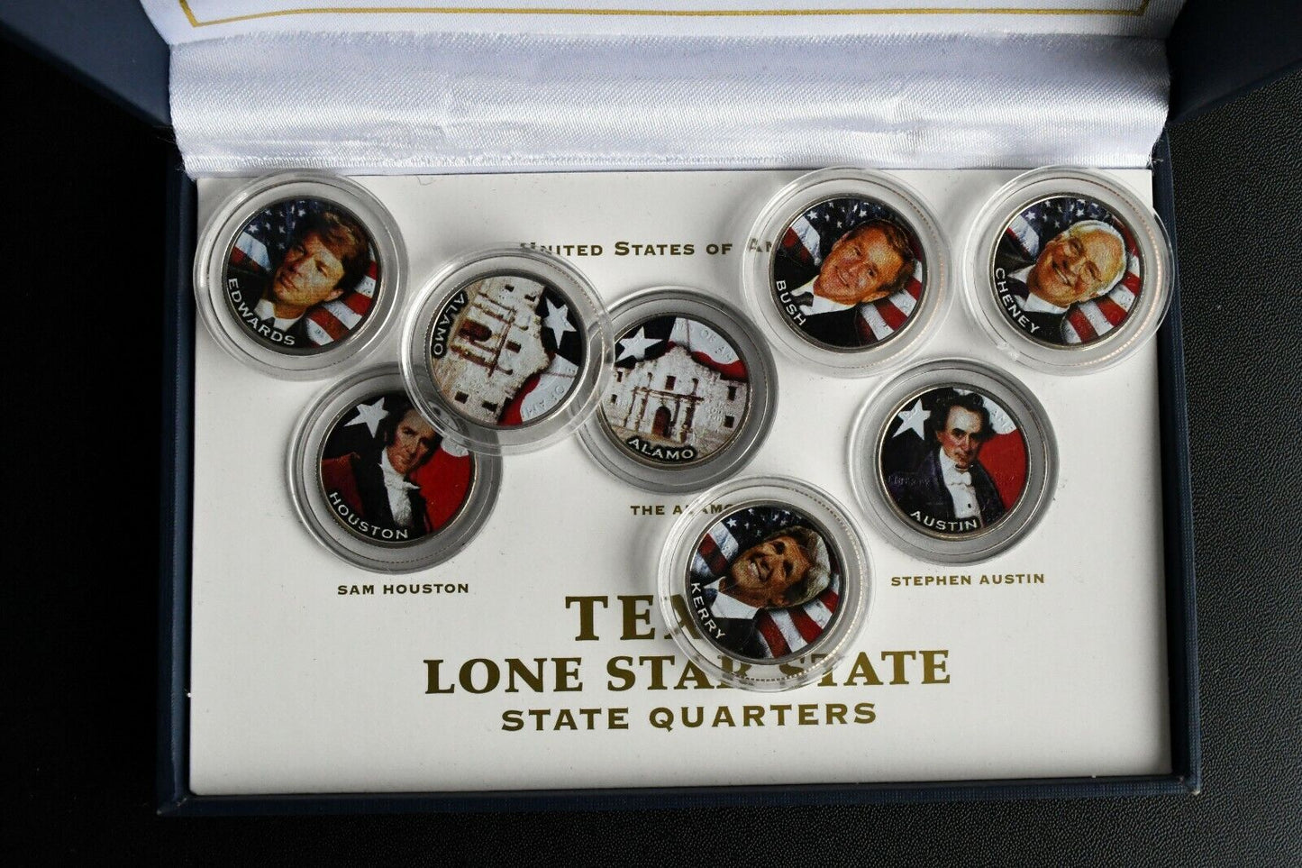 Texas Lone Star State State Quarters Monetary Exchange Bush Cheney Austin Kerry