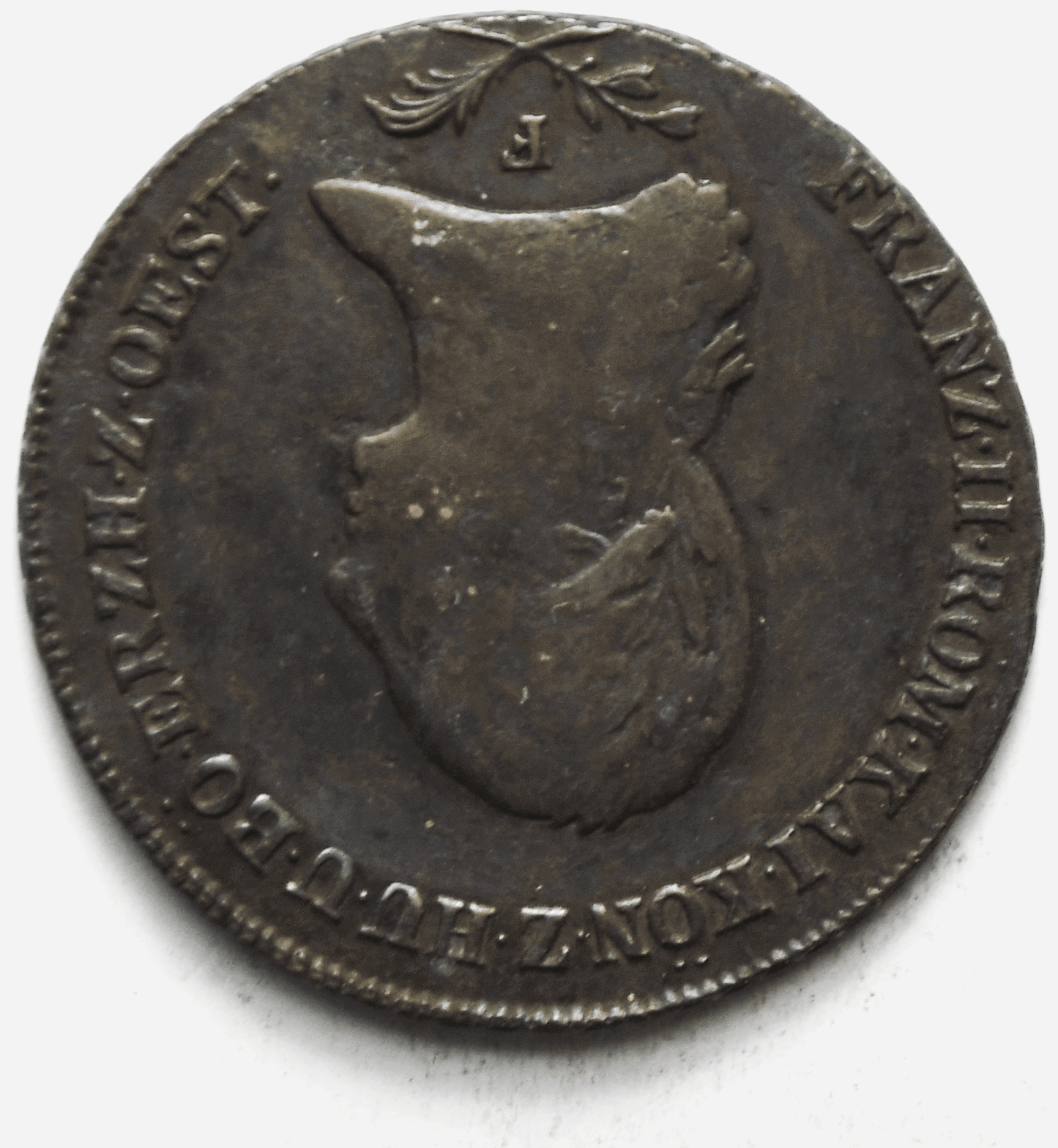 1800 F Austria 6 Kreuzer KM# 2128 Copper Coin