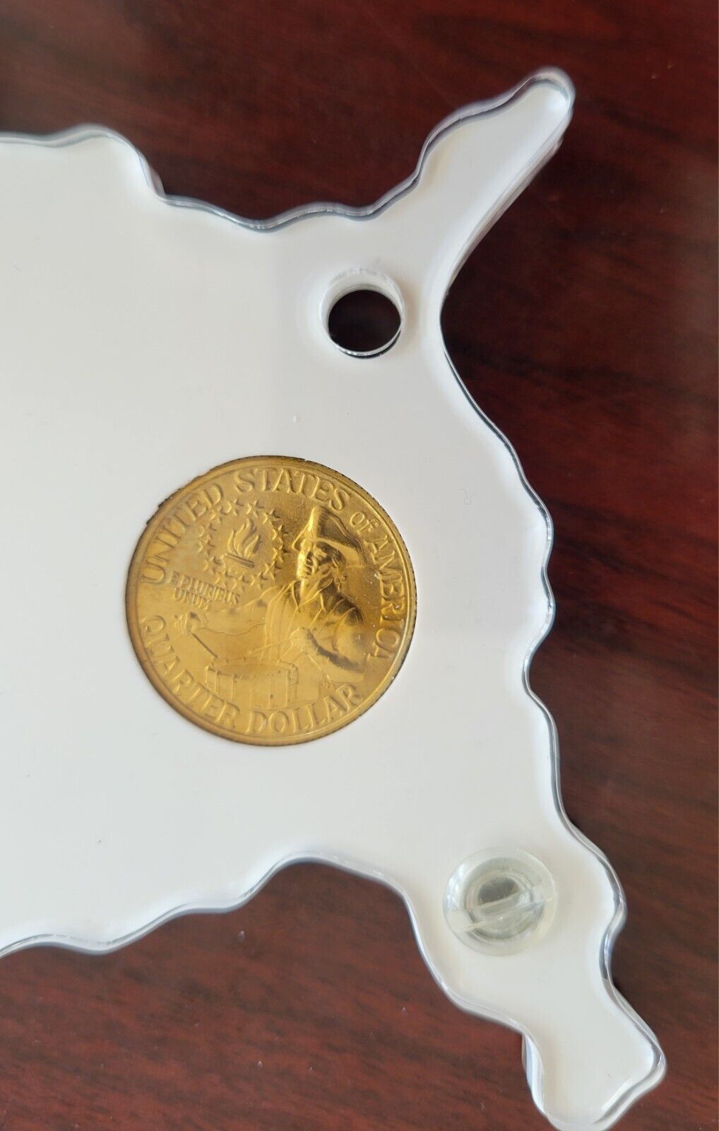 Bicentennial Gold Toned Coinage Liberty Set 1776-1976 Commemorative Acrylic Map