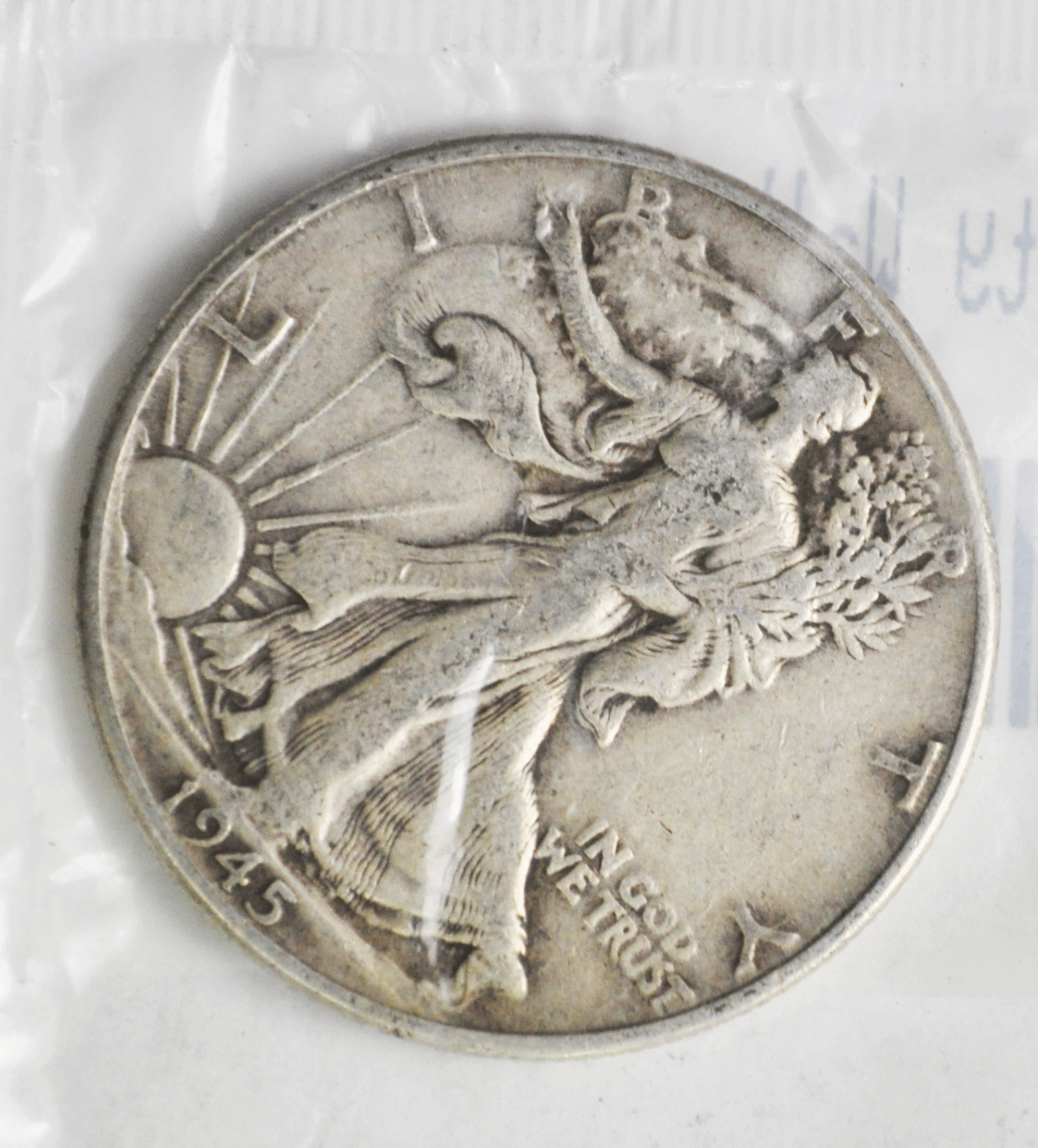 1945 50c Walking Silver Half Dollar Fifty Cents Littleton Package Fine