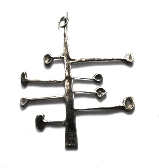 Sterling Silver Mark XIV Abstract Branching Pendant 54mm x 44mm