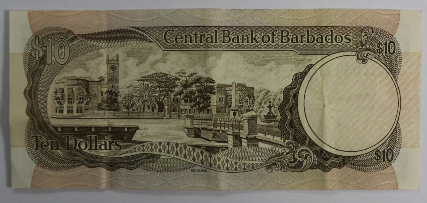 1973 Barbados $10 Ten Dollars Banknote C5970511