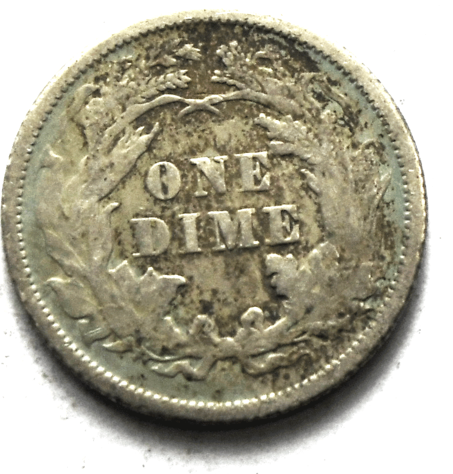 1876 10c Seated Liberty Silver Dime Ten Cents United States Philadelphia Type 1