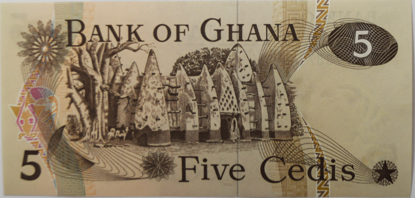 1977 Bank of Ghana 2 Two Cedis Banknote Uncirculated Currency M/1 9177887
