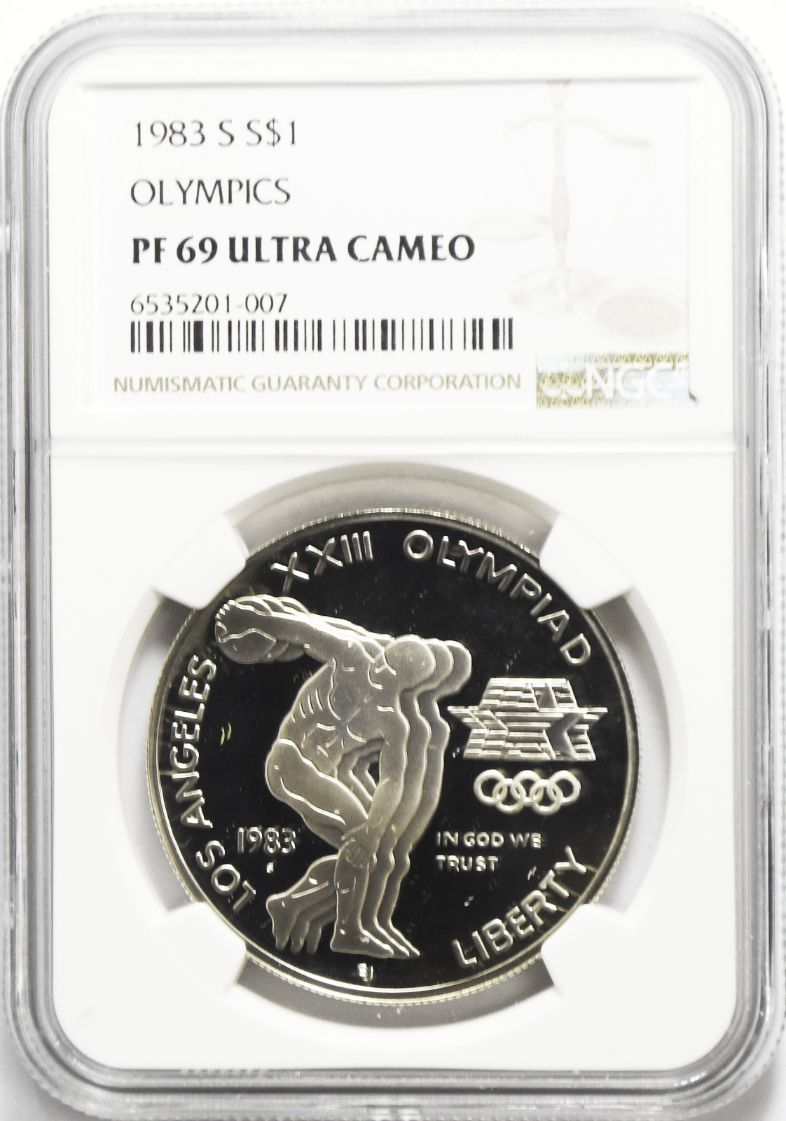 1983 S $1 Olympics Commemorative Silver One Dollar PF69 UC NGC