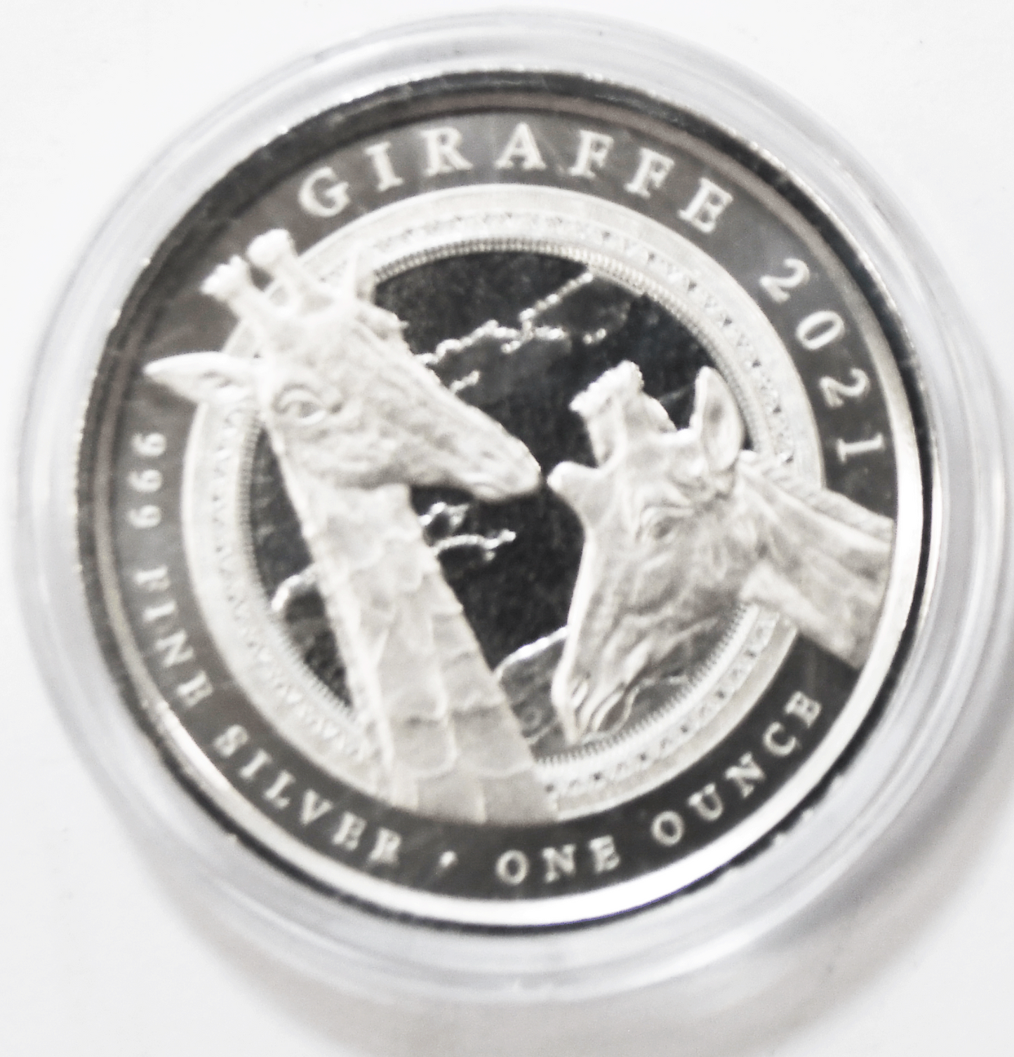2021 1000 Francos Equatorial Guinea Giraffe .999 Silver One Ounce