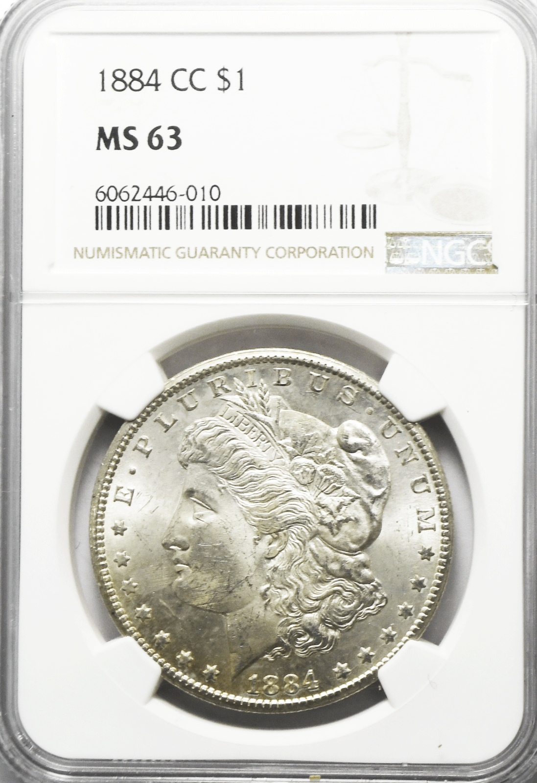 1884 CC $1 Morgan Silver One Dollar MS63 NGC Carson City Rare