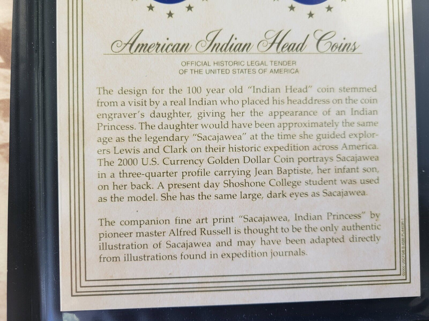 US Commemorative Fine Art Gallery American Indian Head Coins Set