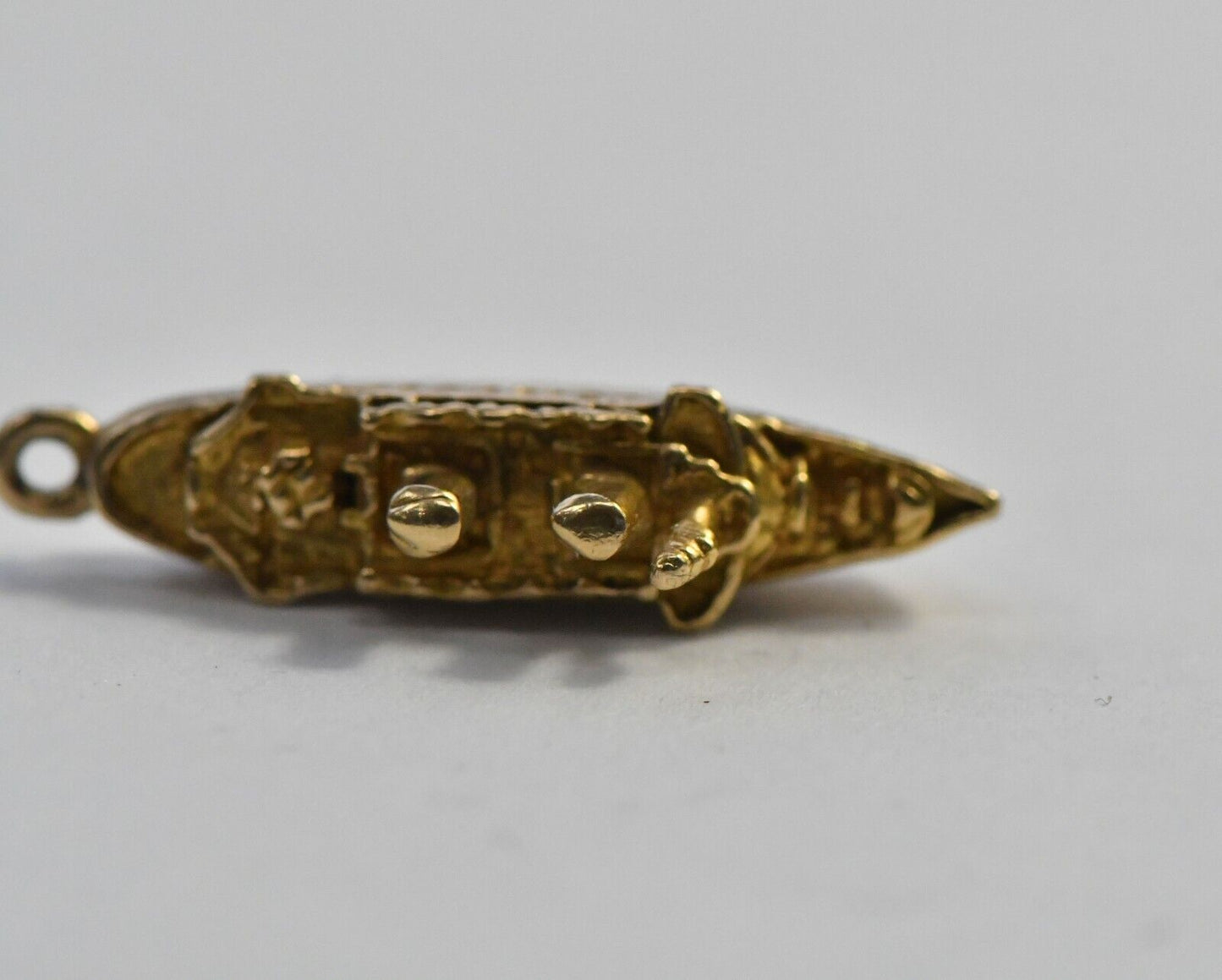 Vintage 14k Gold Pendant Charm 3 grams Cruise Liner Ship Smokestack