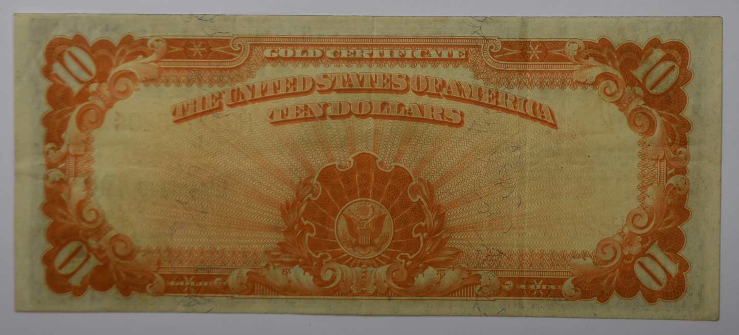 1922 $10 Ten Dollars Gold Certificate H62774620 Nice VF Note