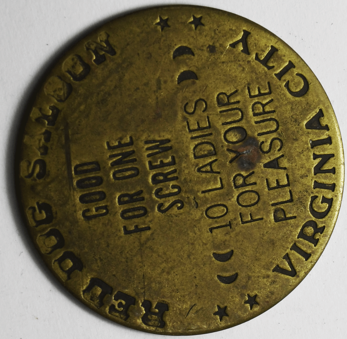 $3 Red Dog Saloon Virginia City Nevada Brothel Screw All Night Check Token 38mm