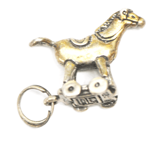 Sterling Silver Mary Engelbreit Christmas Xmas Toy Rocking Horse Charm 20mm