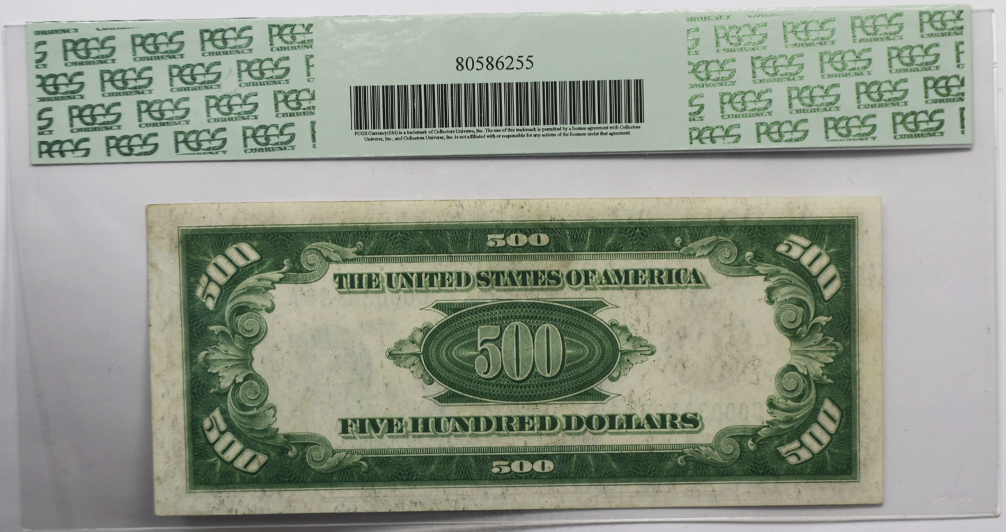 1934 A $500 Federal Reserve Note C00033198A FR#2202m PCGS 64 PPQ Mule