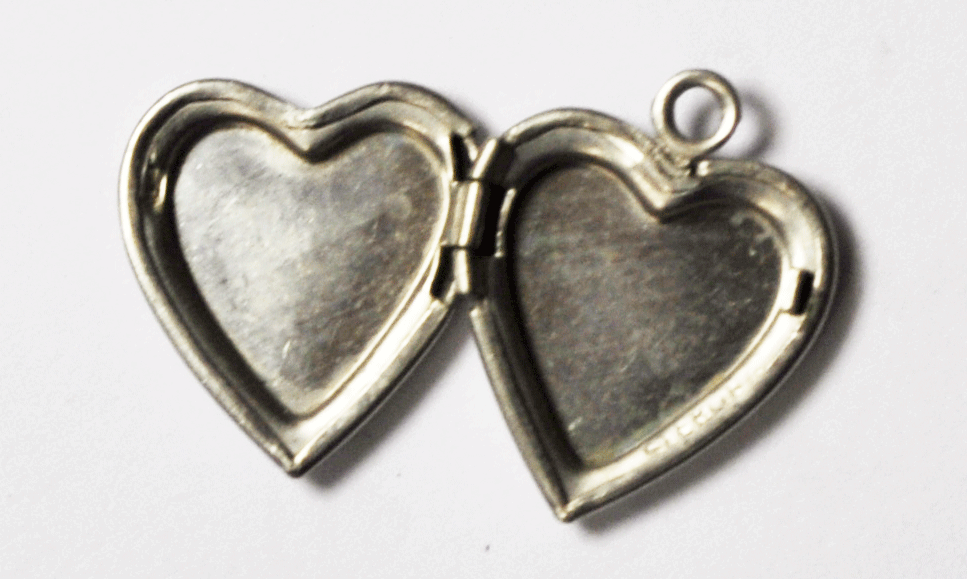 Sterling Silver Heart Charm Hinged Locket Pendant Engraved Flowers 18mm