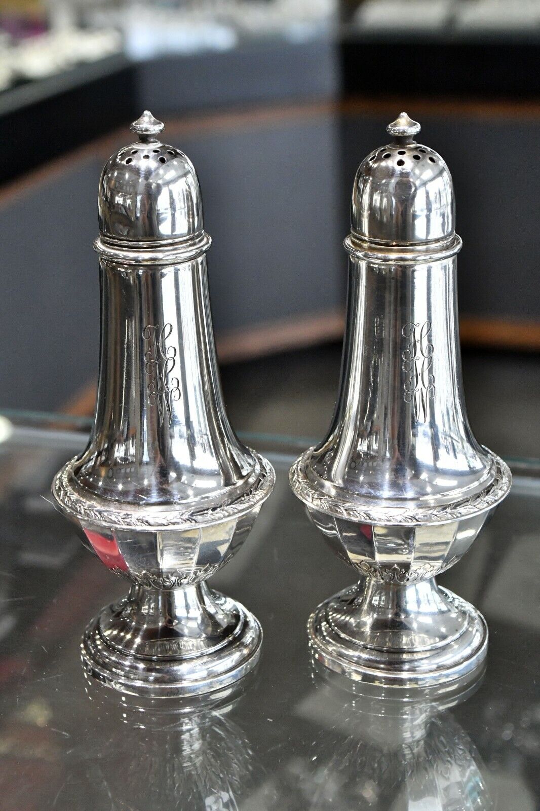 Tall 5 1/2" Sterling Silver 5 oz. Gorham Salt & Pepper Shakers Set No. 3364