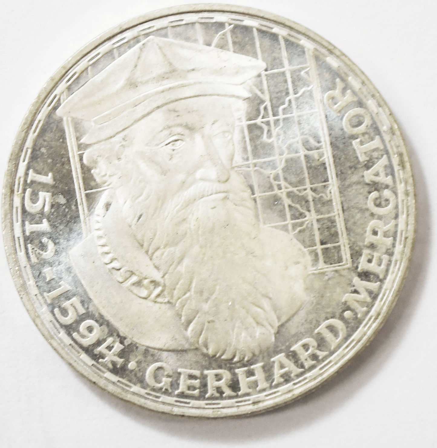 1969 F Germany Federal Republic 5 Mark Silver Coin KM#126.1 Gerhard Mercator