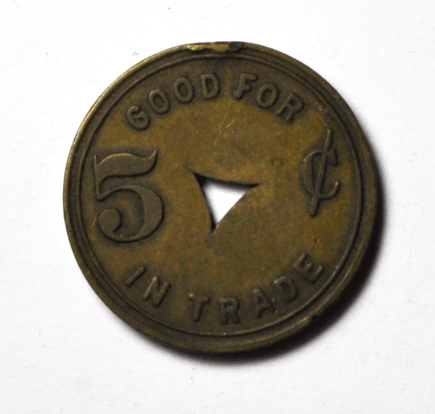 F Devero Good For 5c In Trade Token Bronze 21mm St Joseph Missouri Five Cents